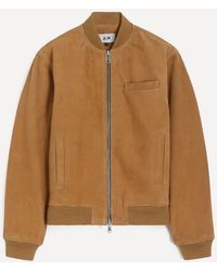 A.m. - Suede Bomber Jacket - Lyst
