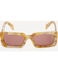 Prada - Women's Rectangle Desert Tortoise Acetate Sunglasses One Size - Lyst