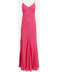 Saloni - Women's Cameron Honeysuckle Pink Strappy Dress 8 - Lyst