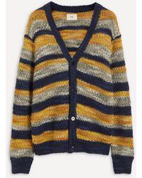 Folk Mixed Yarn Stripe Cardigan - Multicolour