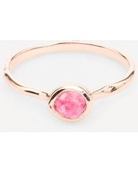 Monica Vinader - Rose Gold Plated Vermeil Silver Siren Small Pink Quartz Stacking Ring - Lyst