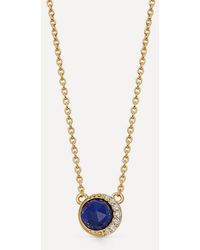 Astley Clarke - 18Ct-Plated Vermeil Luna Lapis Pendant Necklace - Lyst