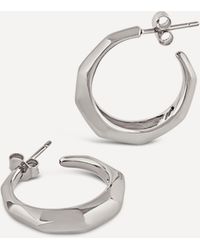 Dinny Hall - Sterling Silver Thalassa Tapering Faceted Chunky Hoop Earrings - Lyst