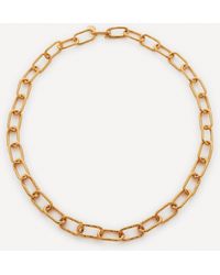 Monica Vinader - 18ct Gold-plated Vermeil Silver Alta Textured Chunky Chain Necklace - Lyst