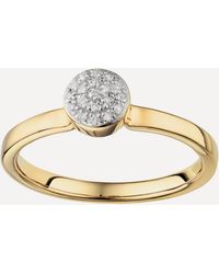 Monica Vinader - 18ct Gold Plated Vermeil Silver Fiji Mini Diamond Button Ring - Lyst