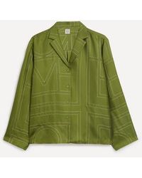 TOTEME - Terracotta Monogram Silk Pyjama Top - Lyst