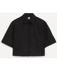 Totême - Women's Cropped Cotton Poplin Shirt 14 - Lyst