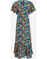 Liberty - Women's Chatsworth Bloom Silk Crepe De Chine Aperitif Midi-dress - Lyst