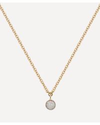 Monica Vinader - Gold Plated Vermeil Silver Fiji Tiny Diamond Button Single Drop Necklace - Lyst