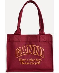 Ganni - Women's Large Easy Shopper Cotton Bag One Size - Lyst