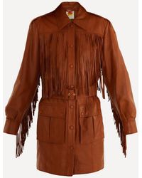 FARM Rio - Fringes Leather Coat - Lyst