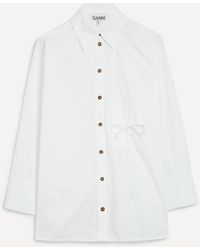 Ganni - Women's Cotton Poplin Oversized Raglan Shirt L-xl - Lyst