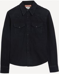 Acne Studios - Women's Black Denim Button-up Shirt 10 - Lyst