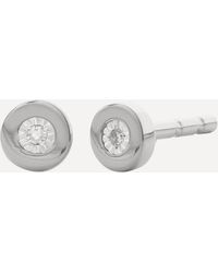 Monica Vinader - Silver Linear Diamond Stud Earrings One - Lyst