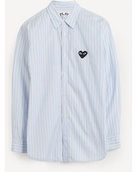 COMME DES GARÇONS PLAY - Mens Heart Logo Patch Striped Cotton Shirt Xxl - Lyst