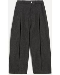 SAGE NATION - Box Pleat Denim Trousers - Lyst