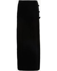 Ganni - Women's Velvet Small Bow Maxi-skirt 12 - Lyst