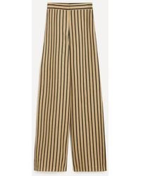 Max Mara - Cestino Striped Linen-Cotton Palazzo Trousers - Lyst