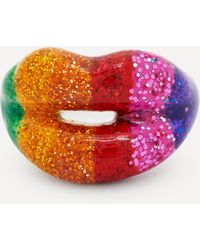 Solange Azagury-Partridge Glitter Rainbow Hotlips Ring - Multicolour