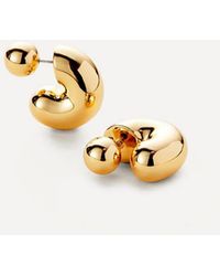 Jenny Bird - 14Ct-Plated Medium Tome Hoop Earrings - Lyst