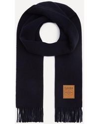 Ganni - Dark Wool Scarf - Lyst