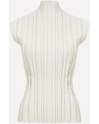 Pleats Please Issey Miyake - Rib-Knit Top - Lyst