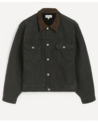 FRAME - Suede Collar Trucker Jacket - Lyst