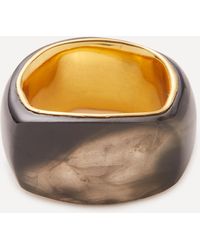 Completedworks - Mens 14ct Gold-plated Vermeil Silver A Virtuous Circle Smoky Quartz Ring - Lyst