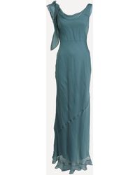 Saloni - Women's Asher B Ash Blue Slip Dress 8 - Lyst