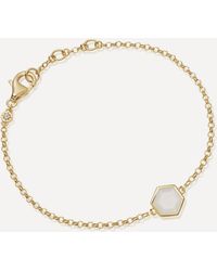 Astley Clarke 18ct Gold Plated Vermeil Silver Deco Moonstone Bracelet - Metallic