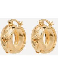 Anna + Nina - 14Ct-Plated Sable Hoop Earrings - Lyst