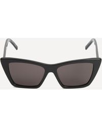 Saint Laurent - Women's Black Acetate Square Cat-eye Sunglasses One Size - Lyst