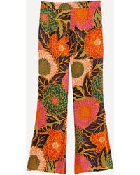 FARM Rio - Women's Multicolour Vintage Garden Satin Blouse Flared Trousers - Lyst