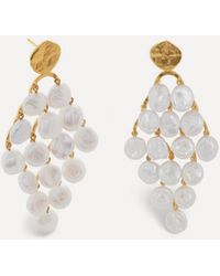 Monica Vinader - 18Ct-Plated Vermeil Capri Keshi Pearl Drop Earrings - Lyst