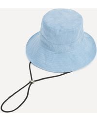Ganni - Women's Blue Denim Bucket Hat One Size - Lyst