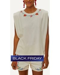 FARM Rio - Off- Cross Stitch Flowers T-Shirt - Lyst