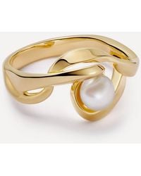 Astley Clarke - 18Ct-Plated Vermeil Floe Pearl Ring - Lyst