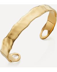 Monica Vinader Gold Plated Vermeil Silver Siren Muse Thin Cuff Bracelet - Metallic