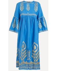 Kori - Feather Linen Midi Dress - Lyst