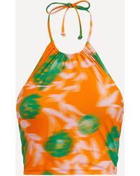 Ganni - Women's Vibrant Orange Halter Bikini Top 8 - Lyst