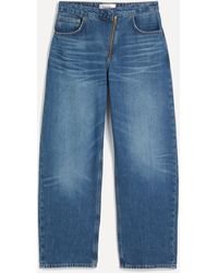 FRAME - Women's Barrel Leg Angled Zipper Jeans 29 - Lyst