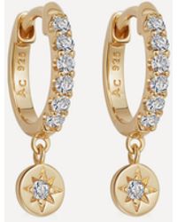 Astley Clarke - 18ct Gold Plated Vermeil Silver Polaris White Sapphire Drop Earrings - Lyst