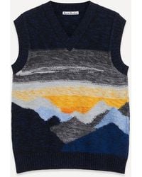 Acne Studios Face Jacquard Wool Sweater Vest in Black | Lyst