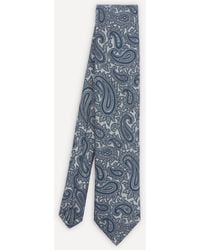 Liberty Hedingham Paisley Jacquard Silk Tie - Blue