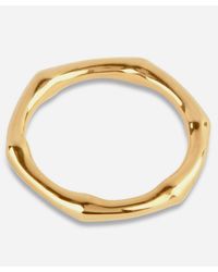 Dinny Hall Gold Plated Vermeil Silver Bamboo Ring - Metallic