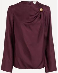 Loulou de Saison - Azae Draped Silk-Twill Top - Lyst