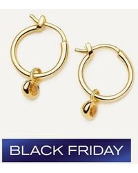 Missoma - 18Ct-Plated Vermeil November Birthstone Mini Charm Hoop Earrings - Lyst