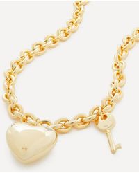 Joolz by Martha Calvo - 14Ct-Plated Heart Lock And Key Pendant Necklace - Lyst