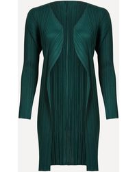 Pleats Please Issey Miyake - Women's New Colourful Basics 3 December Dark Green Coat - Lyst
