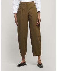 Oska Simonita Wide-leg Cotton Trousers - Green